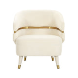 Ayla Cream Velvet Accent Chair Cream TOV-IHS68545