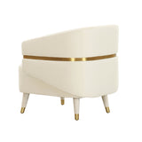 Ayla Cream Velvet Accent Chair Cream TOV-IHS68545