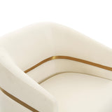 Ayla Cream Velvet Accent Chair Cream TOV-IHS68545