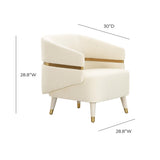 Ayla Cream Velvet Accent Chair Cream TOV-IHS68545