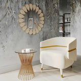 Ayla Cream Velvet Accent Chair Cream TOV-IHS68545