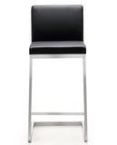 Parma Stainless Steel Counter Stool - Set of 2 Black TOV-K3604