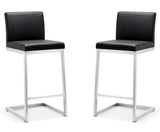 Parma Black Stainless Steel Counter Stool - Set of 2