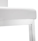 Parma White Stainless Steel Counter Stool - Set of 2