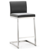 Parma Grey Stainless Steel Counter Stool - Set of 2