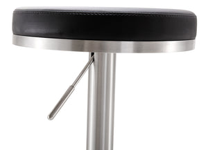 Fano Black Stainless Steel Adjustable Barstool