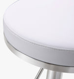 Fano White Stainless Steel Adjustable Barstool
