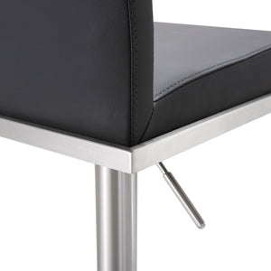 Amalfi Black Stainless Steel Adjustable Barstool