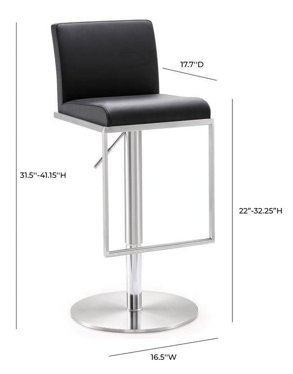 Amalfi Black Stainless Steel Adjustable Barstool