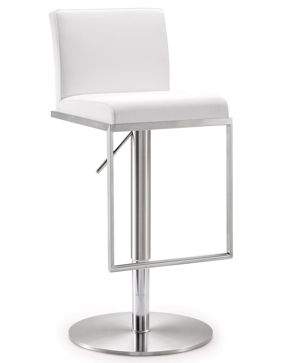 Amalfi White Stainless Steel Adjustable Barstool