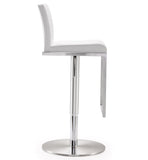 Amalfi White Stainless Steel Adjustable Barstool