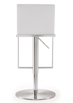 Amalfi White Stainless Steel Adjustable Barstool