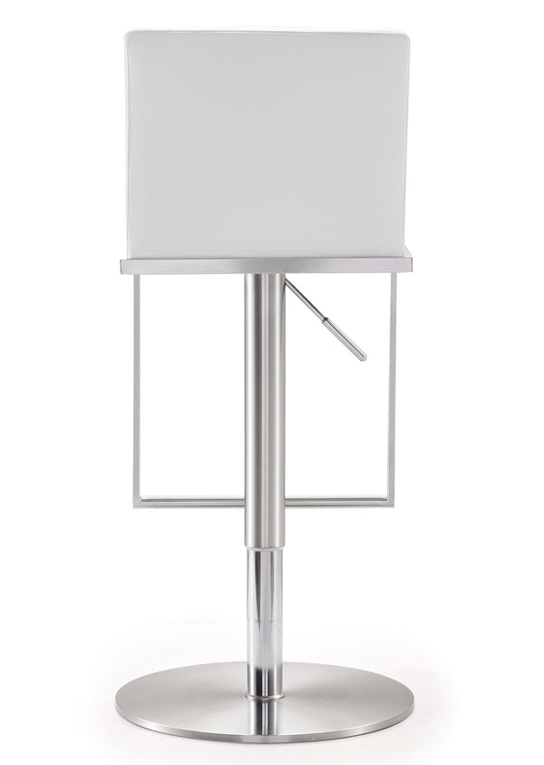Amalfi White Stainless Steel Adjustable Barstool