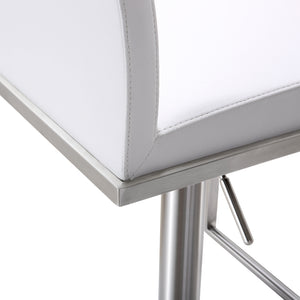 Amalfi White Stainless Steel Adjustable Barstool