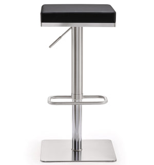Bari Black Stainless Steel Adjustable Barstool