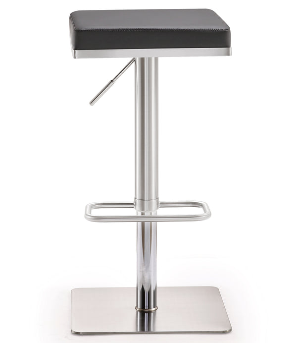 Bari Grey Stainless Steel Adjustable Barstool