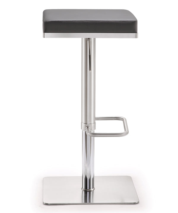 Bari Grey Stainless Steel Adjustable Barstool