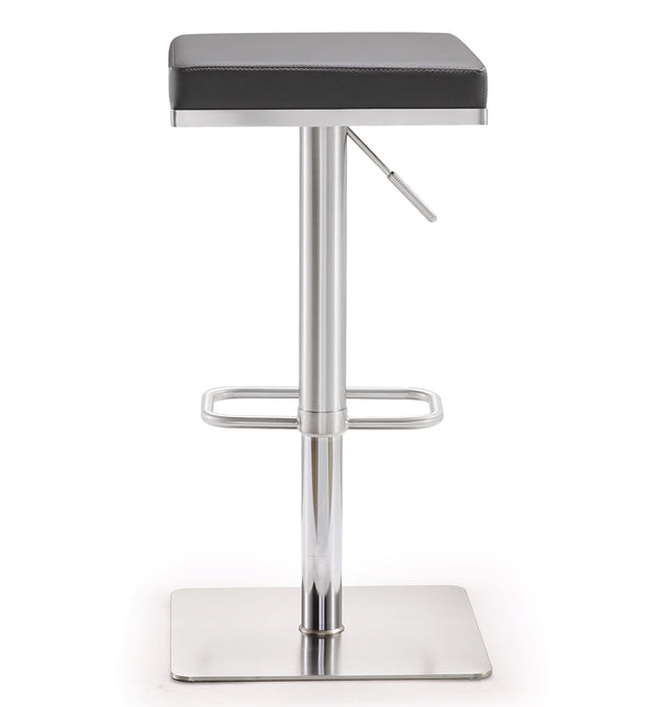 Bari Grey Stainless Steel Adjustable Barstool