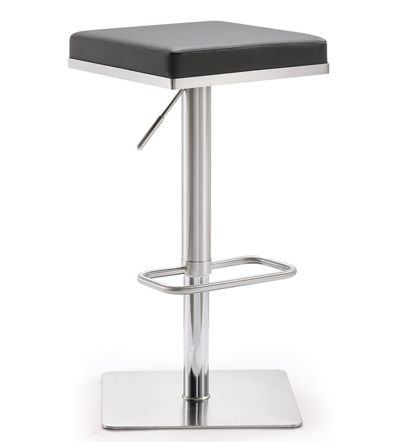 Bari Grey Stainless Steel Adjustable Barstool