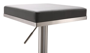 Bari Grey Stainless Steel Adjustable Barstool