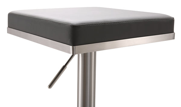 Bari Grey Stainless Steel Adjustable Barstool