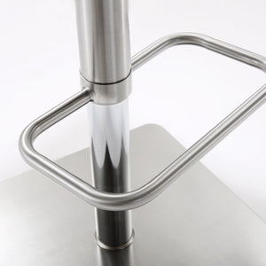 Bari Grey Stainless Steel Adjustable Barstool