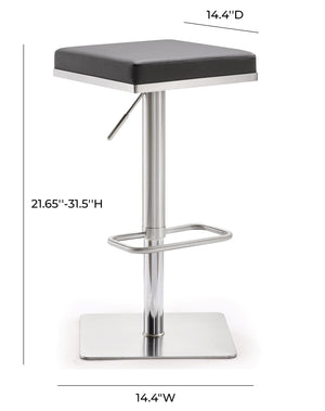 Bari Grey Stainless Steel Adjustable Barstool