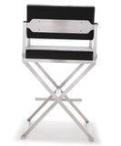 Director Black Stainless Steel Counter Stool