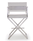 Director White Stainless Steel Counter Stool