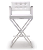 Director White Stainless Steel Barstool