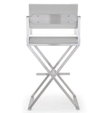 Director White Stainless Steel Barstool