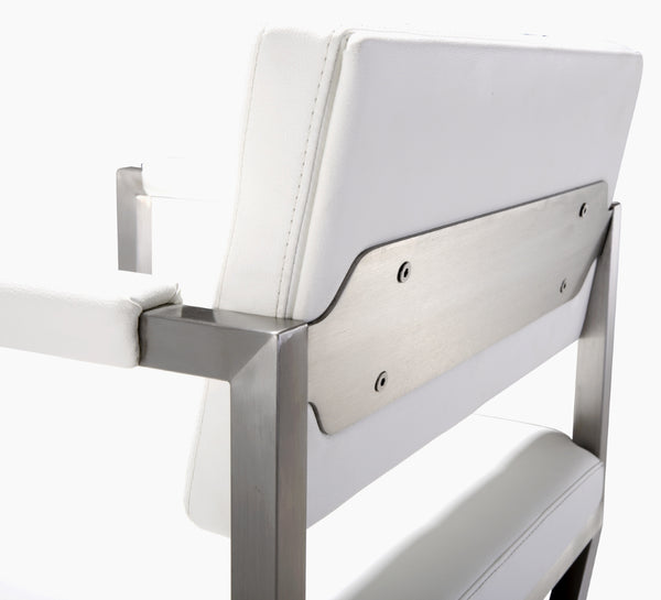 Director White Stainless Steel Barstool
