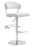 Cosmo White Stainless Steel Barstool