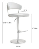 Cosmo White Stainless Steel Barstool