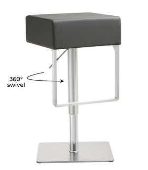 Seville Grey Stainless Adjustable Barstool
