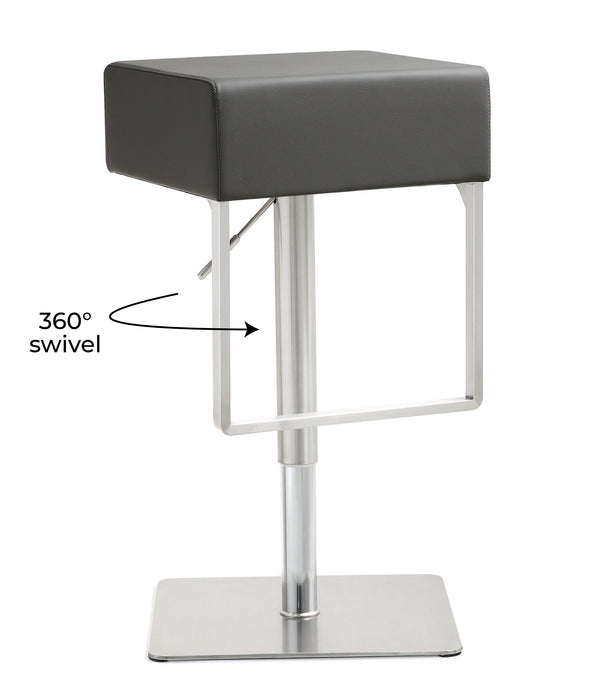Seville Grey Stainless Adjustable Barstool