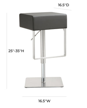 Seville Grey Stainless Adjustable Barstool