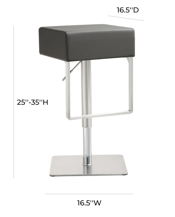 Seville Grey Stainless Adjustable Barstool