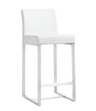 Denmark White Stainless Steel Counter Stool (Set of 2)