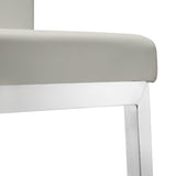 Parma Light Grey Stainless Steel Counter Stool (Set of 2)