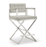 Director Light Grey Stainless Steel Counter Stool