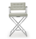 Director Light Grey Stainless Steel Counter Stool