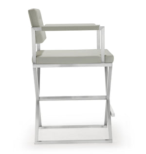 Director Light Grey Stainless Steel Counter Stool