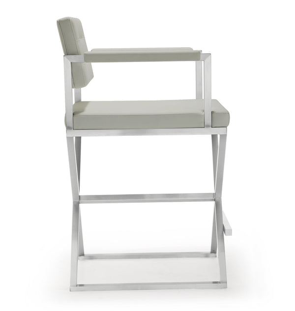 Director Light Grey Stainless Steel Counter Stool