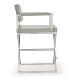 Director Light Grey Stainless Steel Counter Stool