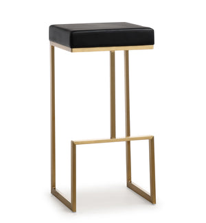 Ferra Black Gold Steel Barstool (Set of 2)