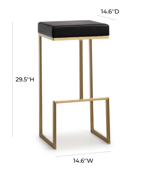 Ferra Black Gold Steel Barstool (Set of 2)