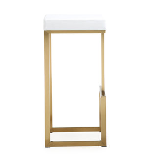 Ferra White Gold Steel Barstool (Set of 2)