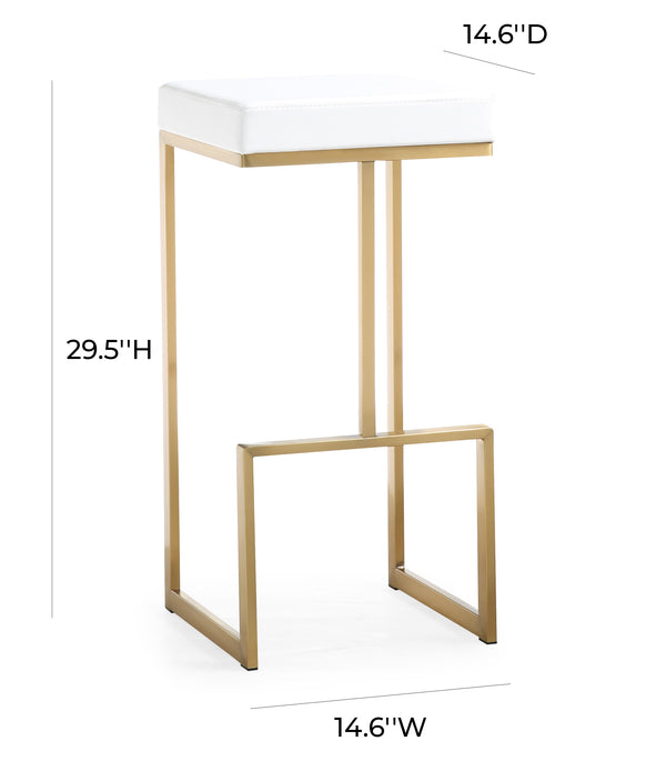 Ferra White Gold Steel Barstool (Set of 2)