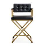 Director Gold Steel Counter Stool Black TOV-K3667